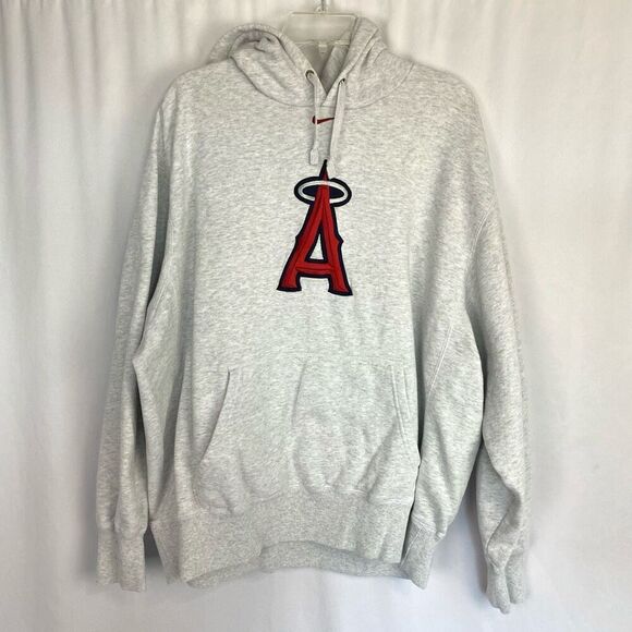 Vintage Los Angeles Angels Anaheim Hoodie Sweatshirt Women’s XXL Gray Nike - Picture 1 of 14
